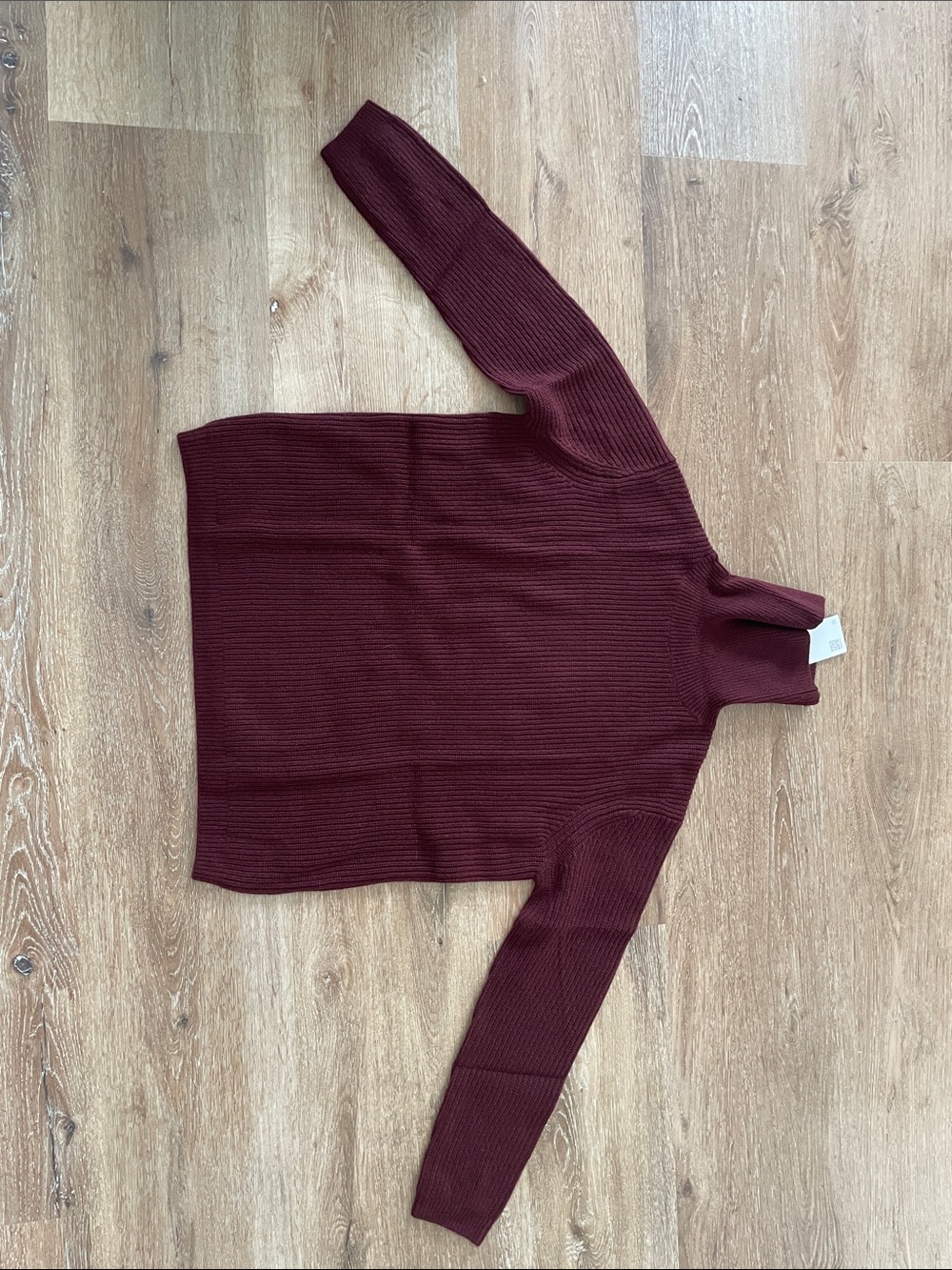 Quince Ribbed Turtleneck Sweater in Burgundy